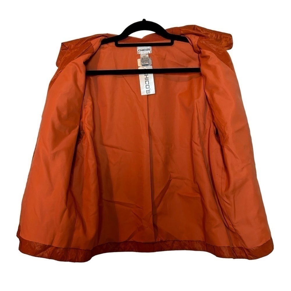 Chico’s Simple Sport Anna In Tiger Lily Orange Color Utility Style Jacket - Picture 9 of 16